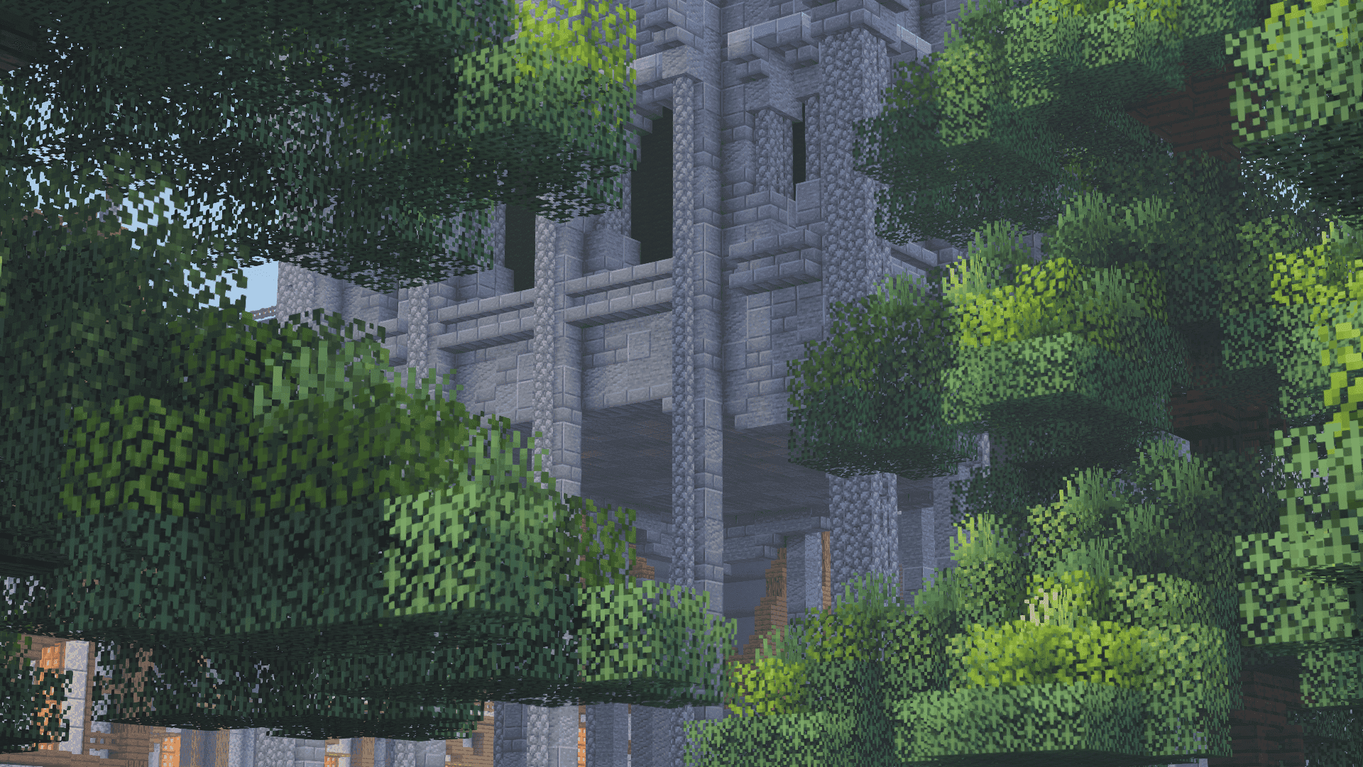 A Minecraft build in progress